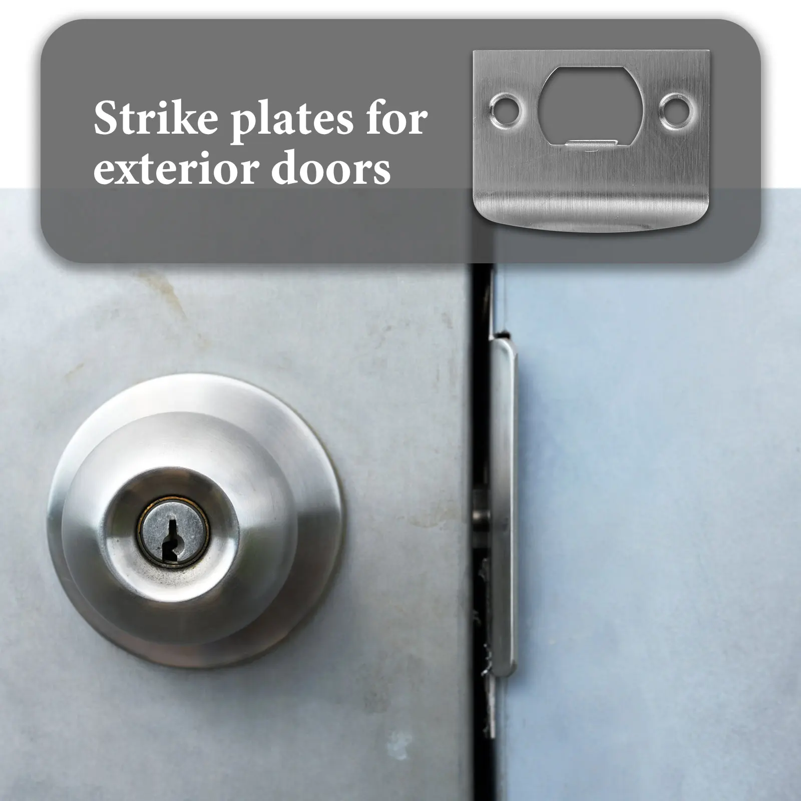 

4Sets Door Strike Plates Stainless Steel Heavy Duty Latch Plates Quick Install for Interior Exterior Doors Reinforcement Kit