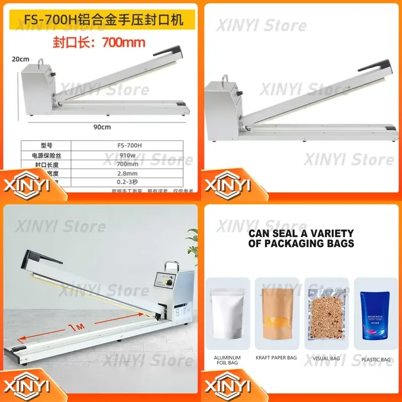 for 100CM PVC PUF PP Hot Film Sealing Machine Household Snack Plastic Bag Desktop Aluminum Foil Tea Sealing Machine