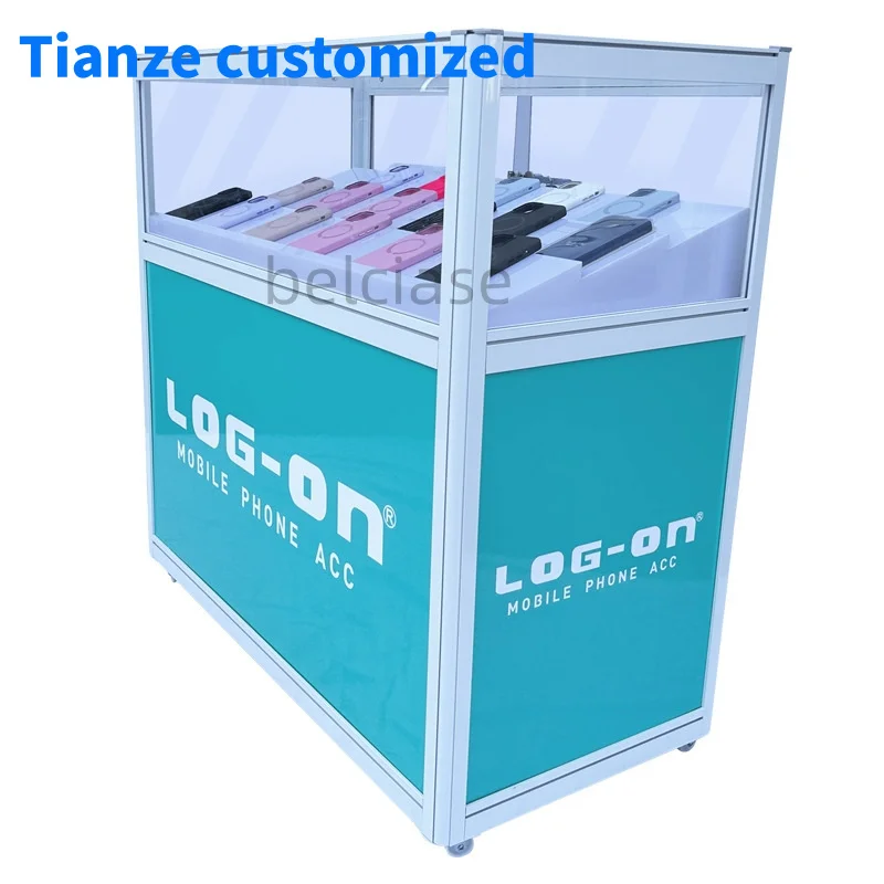 （customized）Factory Made Mobile Phone Glass Showcase Cell phone Display Showcase Mobile Phone Shop Counter Design