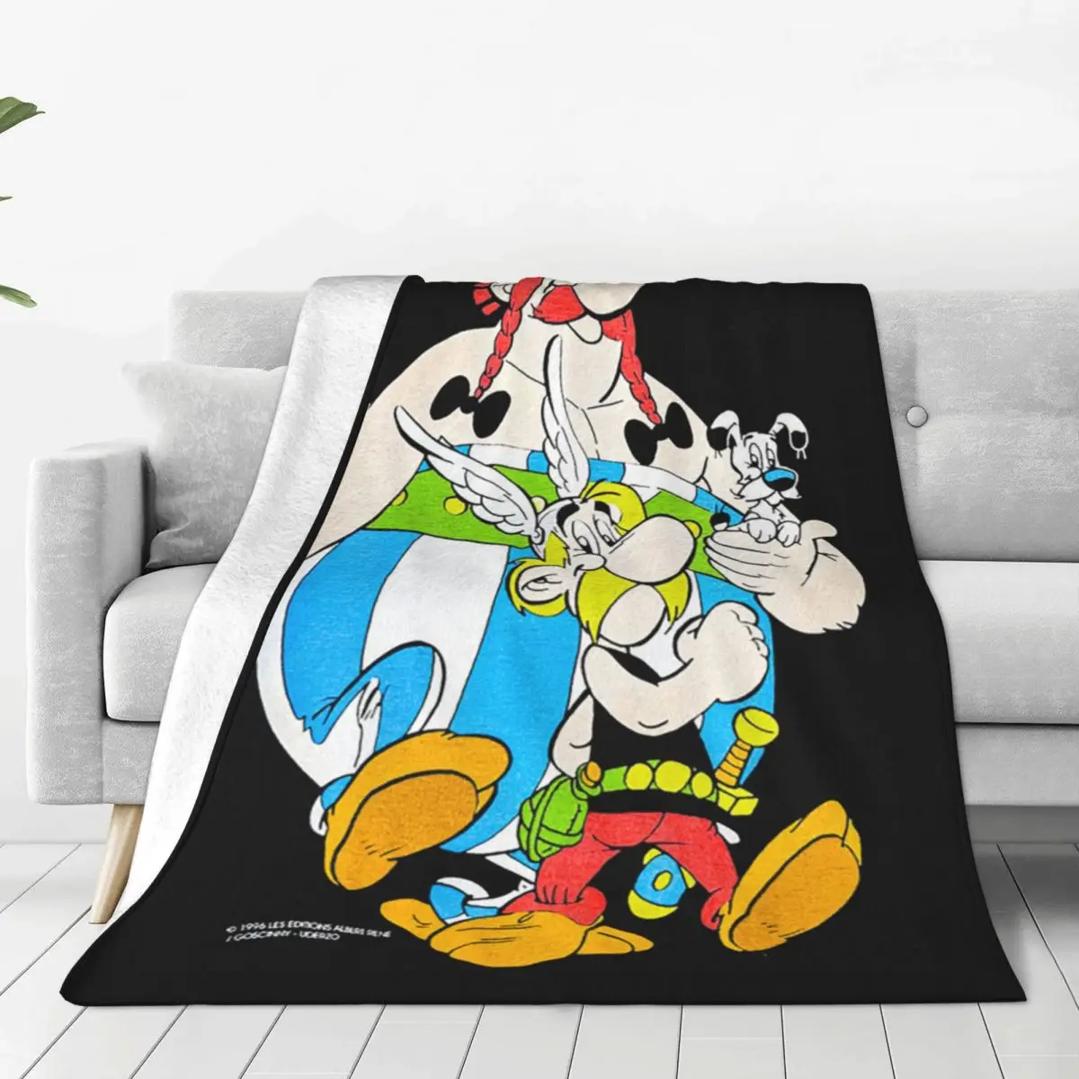 Cute Asterix And Obelix Knitted Blanket Anime Cartoon Flannel Throw Blanket Bedding Couch Portable Soft Warm Bedspreads