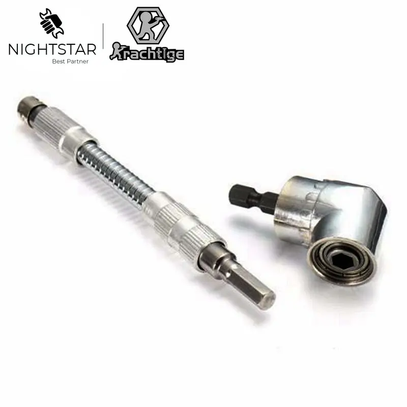 105 Degree Angle Socket Holder Adapter Bits Drill Bit Angle Screw Driver 1/4inch Hex Bit + 150mm Flexible Shaft