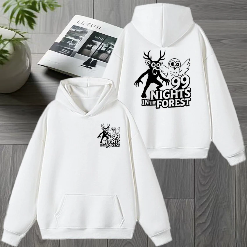 New in 99 nights in the forest Double Sided print Hoodie Men women Cartoon Casual Sweatshirt Unisex Fleece Long sleeve pullovers