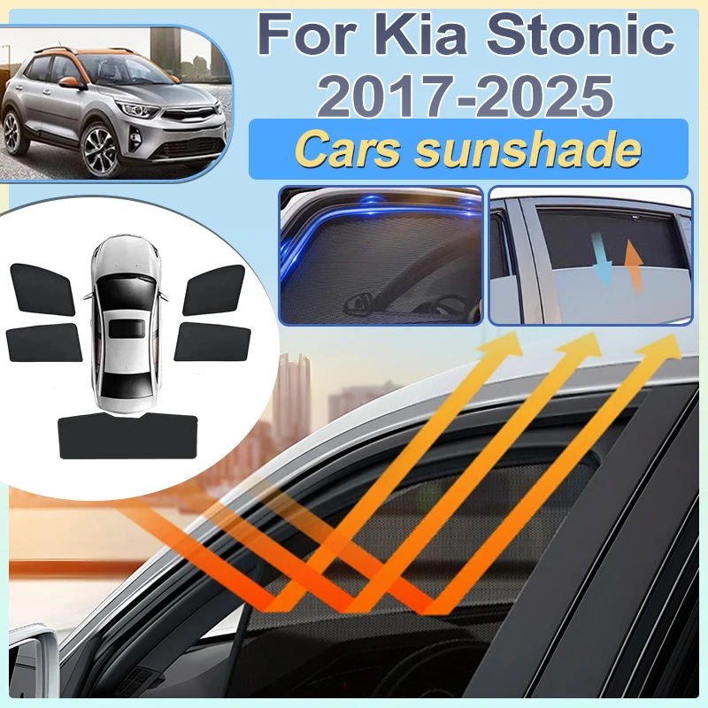 

For Kia Stonic Accessories 2017-2025 Car Sunshade Cover Privacy Sun Shield Side Glass Mesh Sun Visor Protection Auto Accessories