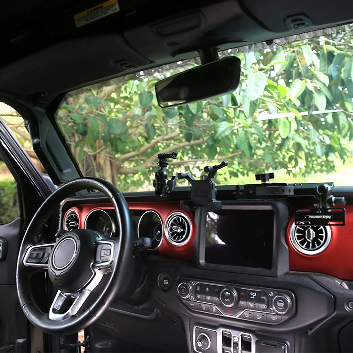 Car-Styling Center Console Phone Holder Dashboard Mount GPS Digital Device Brackets Fit for Jeep Wrangler JL 2019-2024