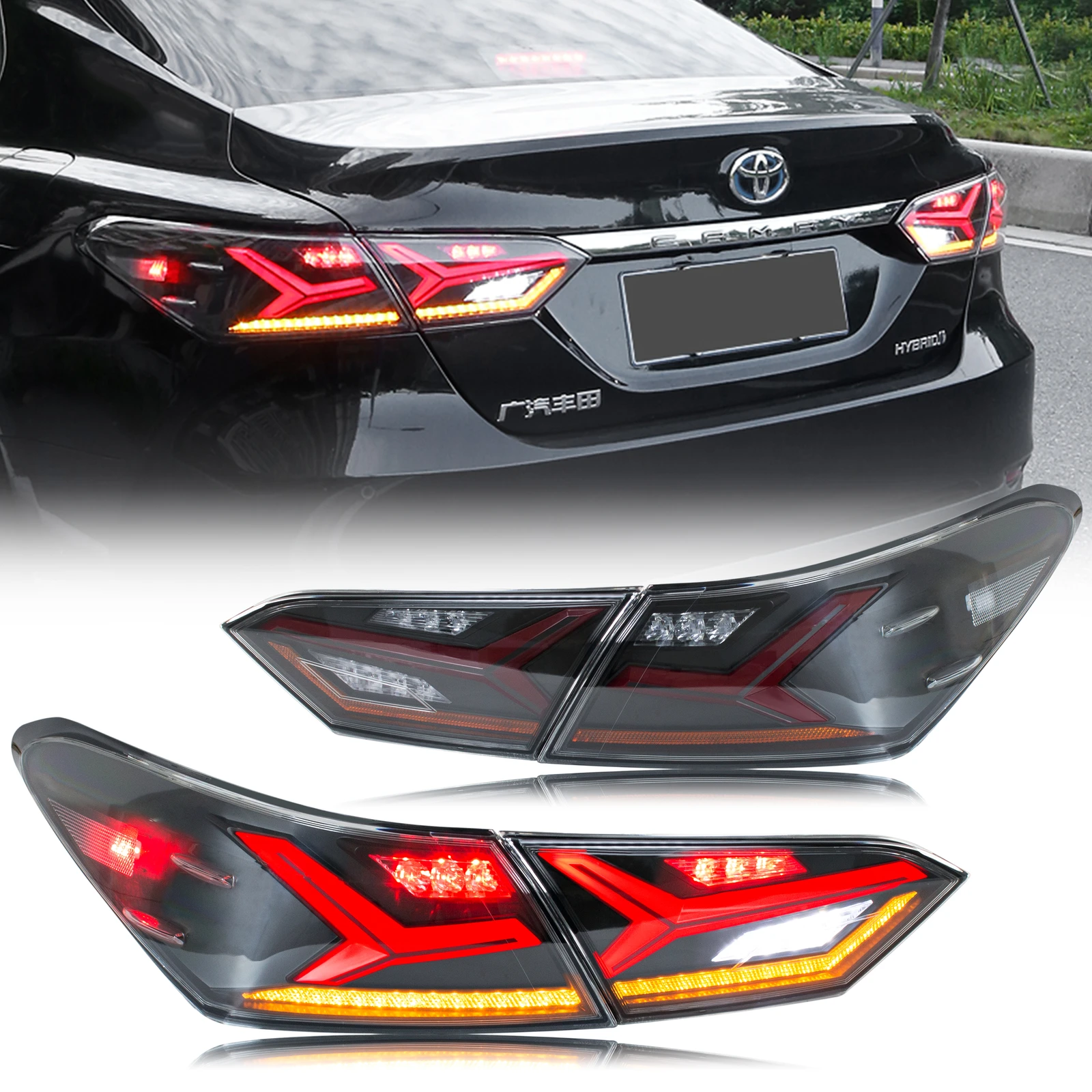 

LED Tail Lights Assembly For Toyota Camry 2018-2023 Sequential Animation Rear Lamp Clear