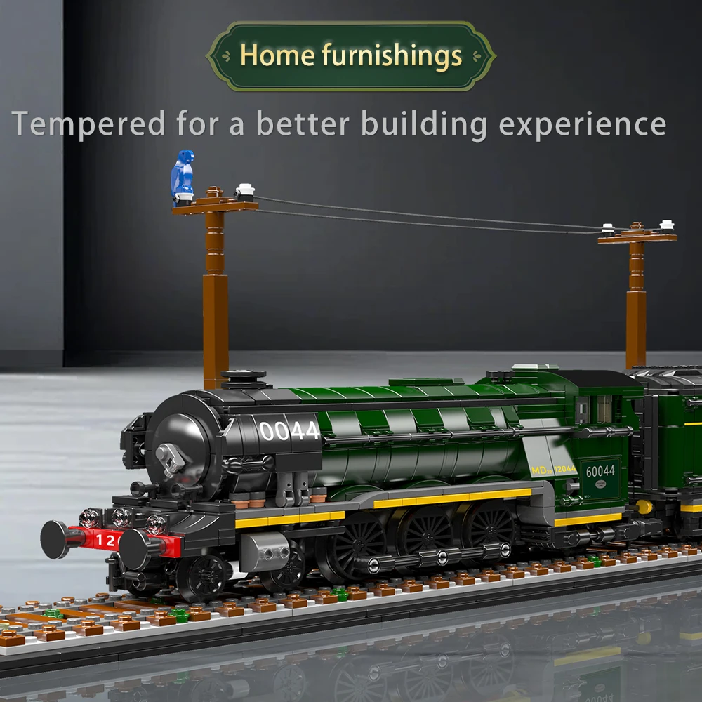 Mold King 12044 Flying Scotsman Trein Model 1766 STKS Bouwstenen Speelgoed MOC Puzzel Montage Bricks Kit voor Kind Verjaardagscadeau