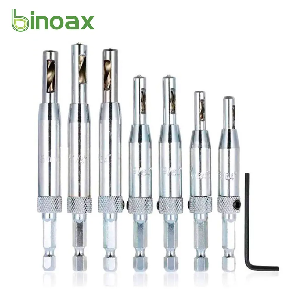 

Binoax 7pcs HSS Self Centering Door Window Hinge Twist Wood DIY Drill Bit Hole Puncher