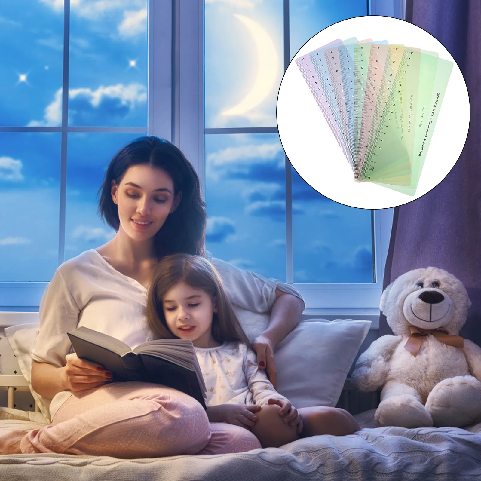 8Pcs Bookmark Strip Reading Tracking Rulers Colored Overlays Guided Reading Strips Highlight Strips Learning Aid for Students