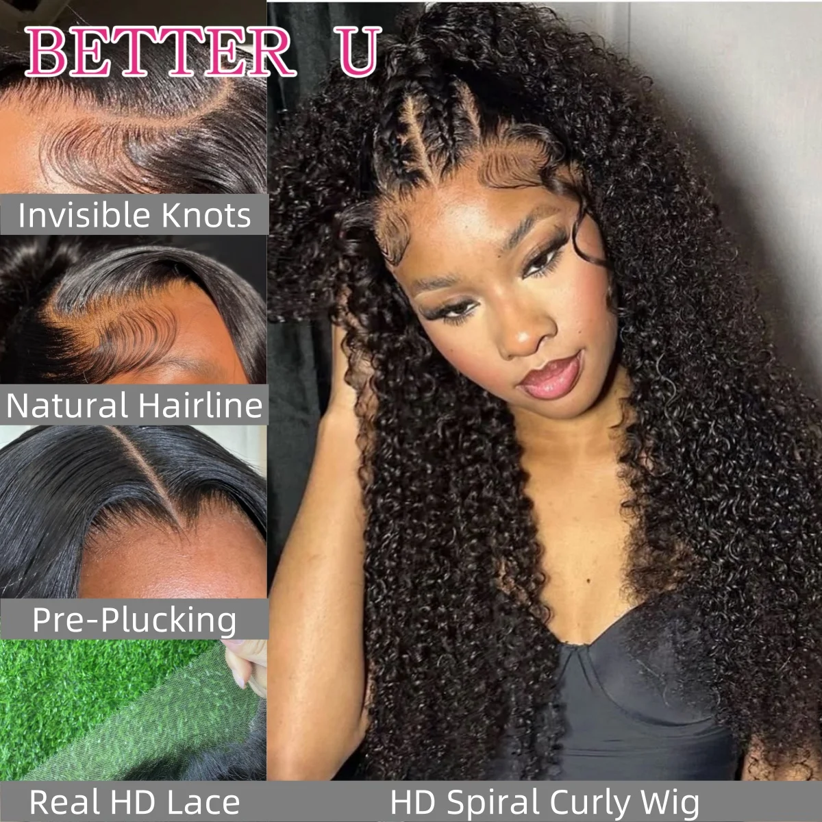 250% دوامة مجعد الباروكات شعر الإنسان 13x4 ريال HD الدانتيل الجبهة باروكة من شعر طبيعي قبل نتف البرازيلي كامل الدانتيل الباروكة الأمامية للنساء #2