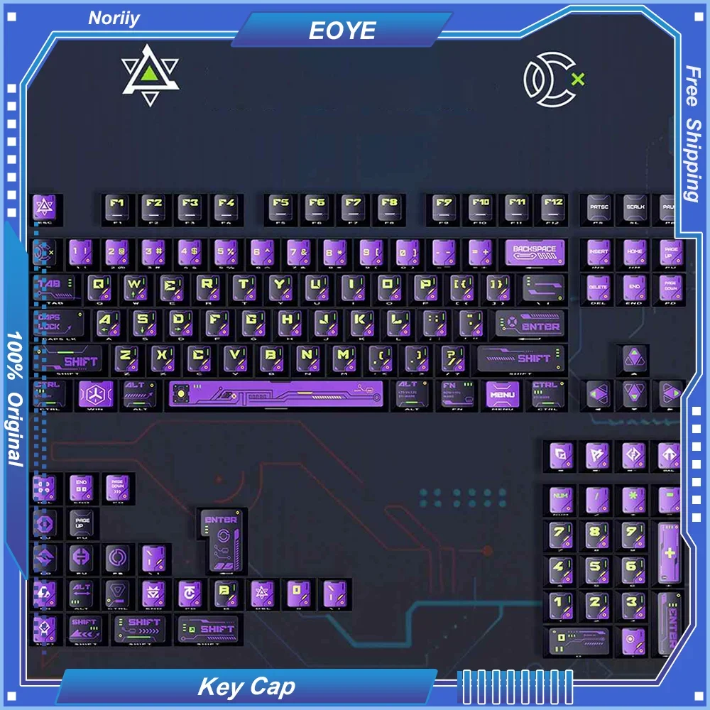 Noriiy 130 Key Cap Large Full Set PBT Thermal Sublimation Original Profile Side Carve Translucent for Mechanical Keyboard Keycap