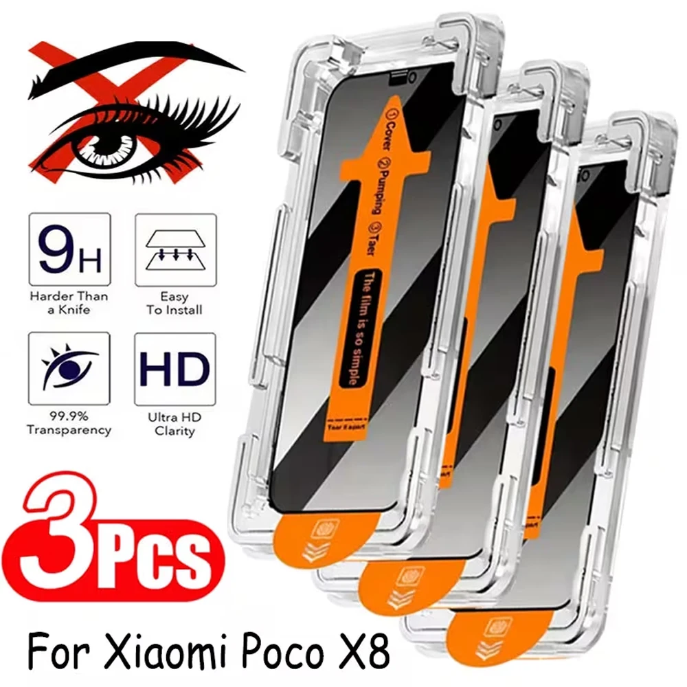 

1-3Pcs Privacy Screen Protector For Xiaomi Poco F7 X7 Pro M6 X6 X6 Pro M6 Pro 4G F6 Pro F7 Pro F5Pro Tempered Glass Easy Install