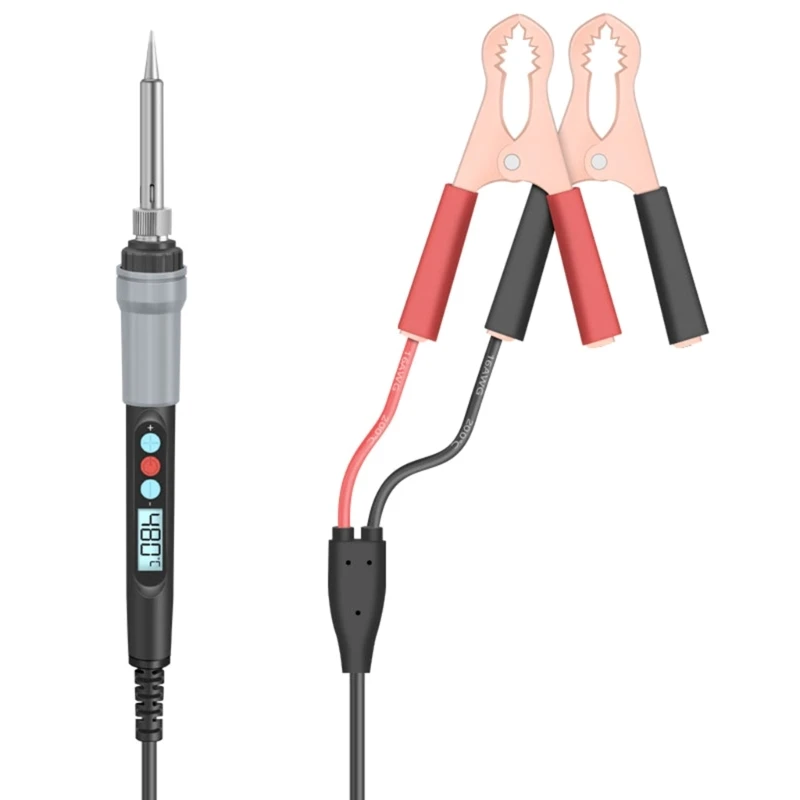 M6CF LCD digitale elektrische soldeerbout interne verwarming 12V messing soldeerklemmenset