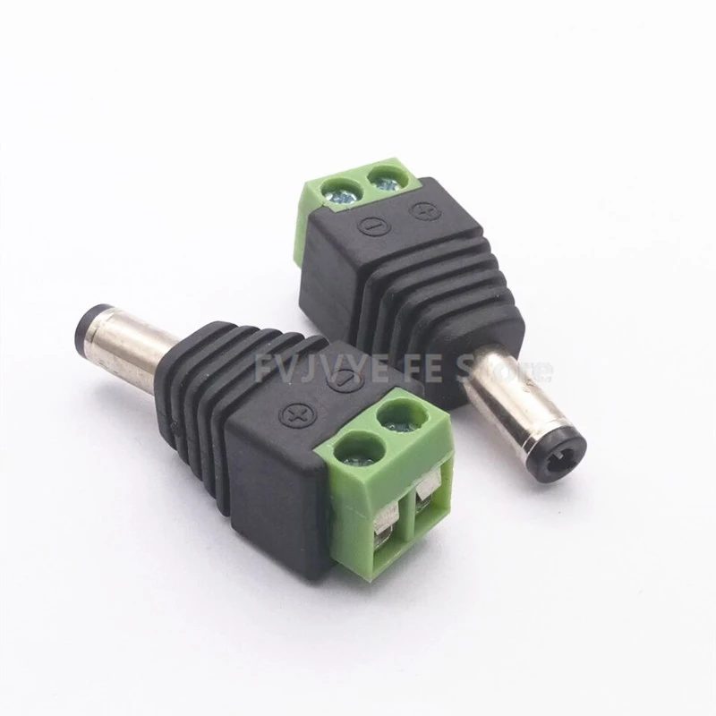 DC 5.5*2.5mm Green Terminal Power Adapter Male Or Female Head Welding Free New Type Of Power Wire End F5