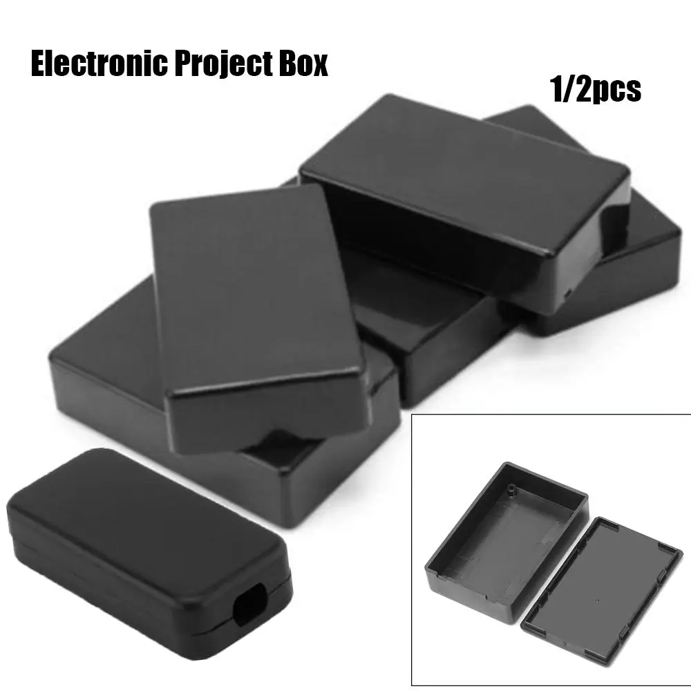 1/2pcs Plastic Waterproof Electronic Project Box Black Enclosure Boxes DIY Housing Instrument Case Electric Supplies