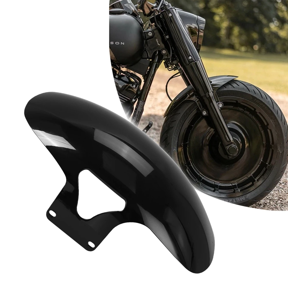 Motocyklowe błotniki przednie w kolorze czarnym błyszczącym do Harley Softail M8 Fatboy FLFBS FLFB 2018-2022