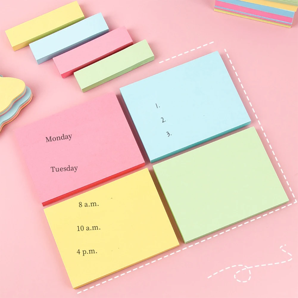 Square Self-Stick Note Pads, 3x3 Inch, Self-Stick Pads Aesthetic, Colorful Super Sticking Power Memo Pads For School, Office