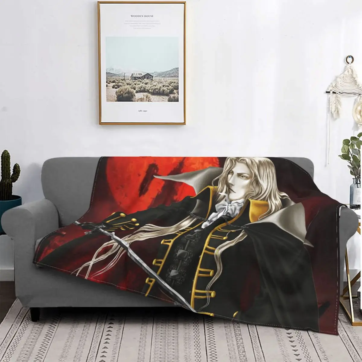 Handsome Gabriel Belmont Game Castlevania Blanket Fleece Autumn/Winter Breathable Thin Throw Blankets For Sofa Plush Thin Quilt