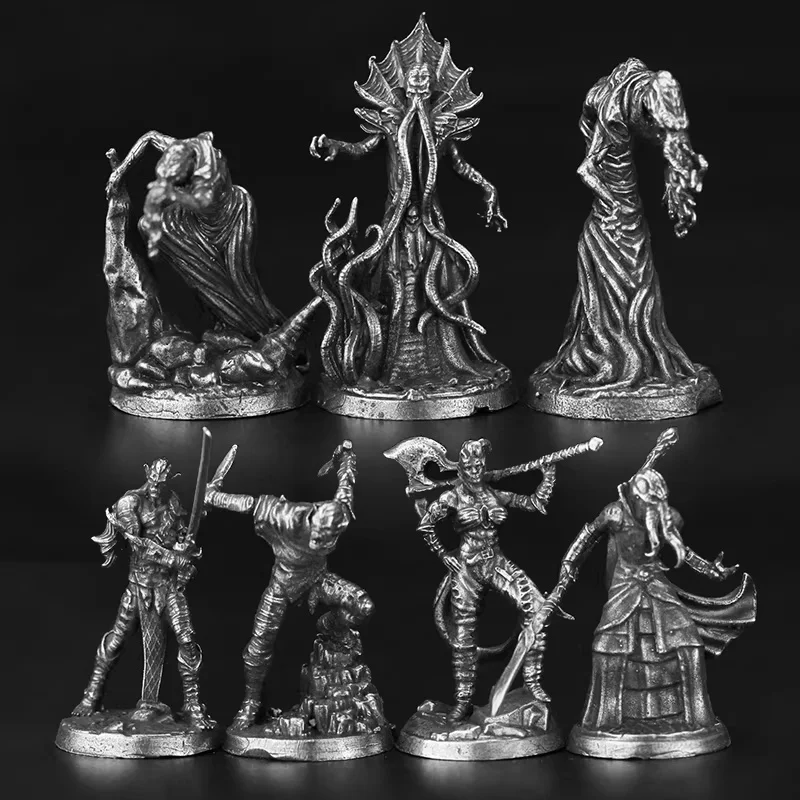 

White Copper Fantasy Mind Flayer-like Miniature for Tabletop Wargame RPG Battle Model Collection Decor Car Interior Decor