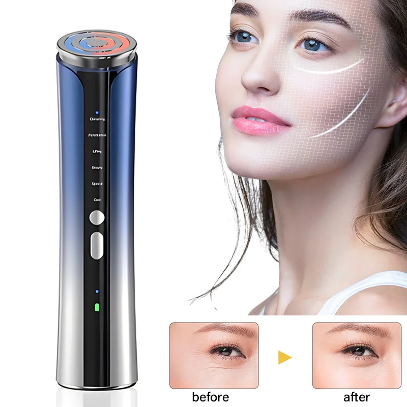 Hot 6 in 1 Radio Frequency Beauty Device Facial Lift Firming Fine Lines Anti-aging Freezing Age Skin Rejuvenation Care Device