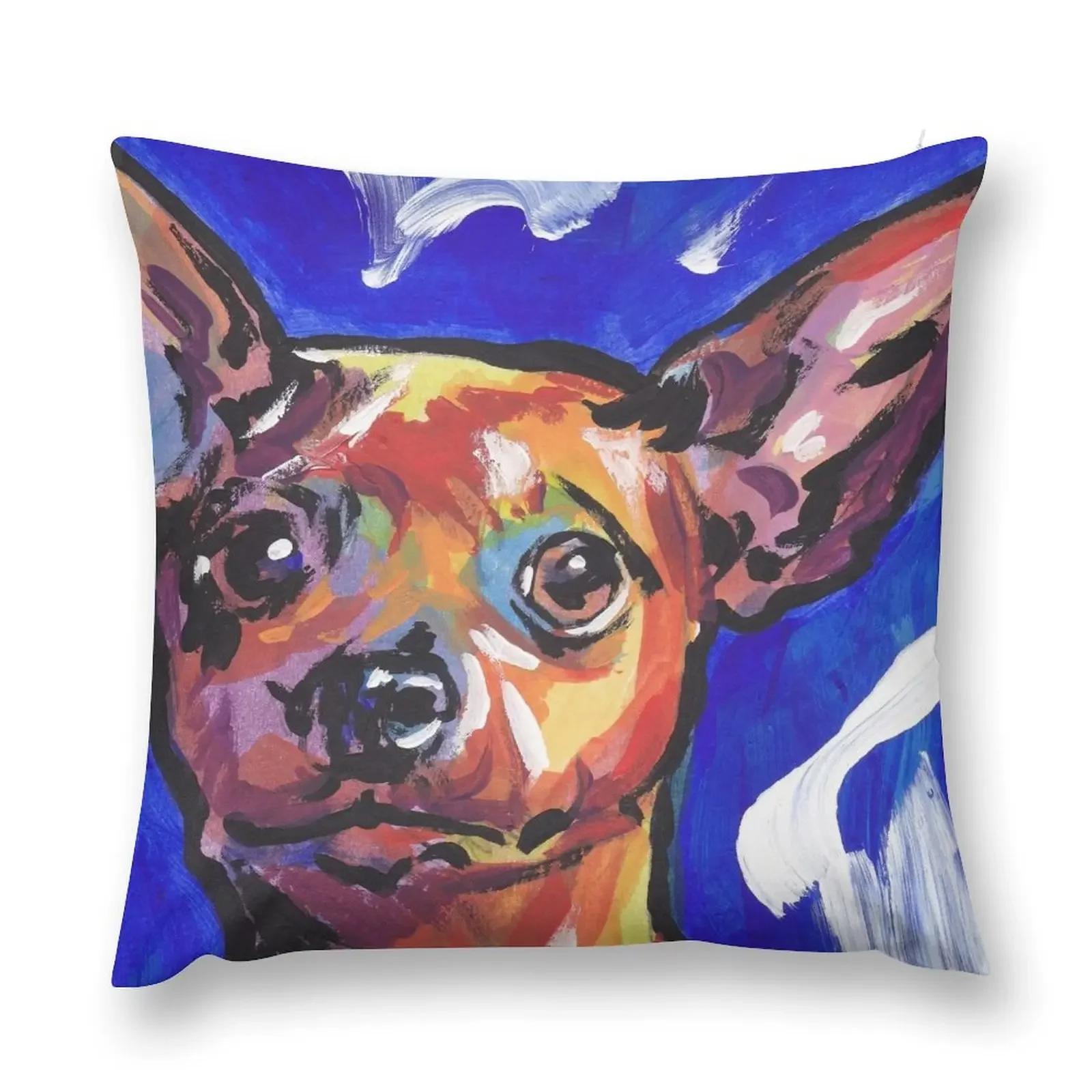 

Miniature Pinscher Dog Bright colorful pop dog art Throw Pillow Sofa Pillow Cover New year pillow