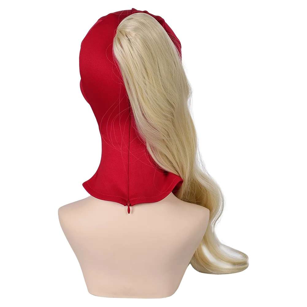 Lady Cosplay Pool Women Brown Wig Red Full Head Mask 2024 Movie Dead Cosplay Pool Costume Accessories Female Headgear Halloween