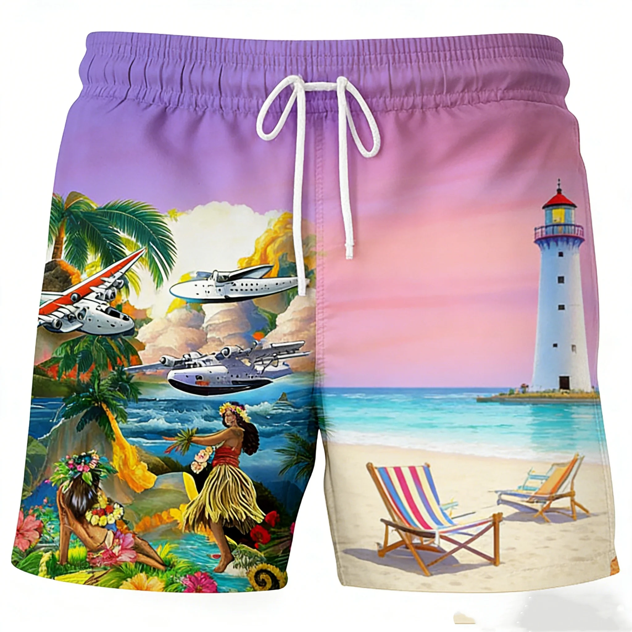 

Men‘s Summer Loose Breathable 3d Print Trendy Cool Fashion Hawaiian Beach Beach Party shorts Summer Men's shorts
