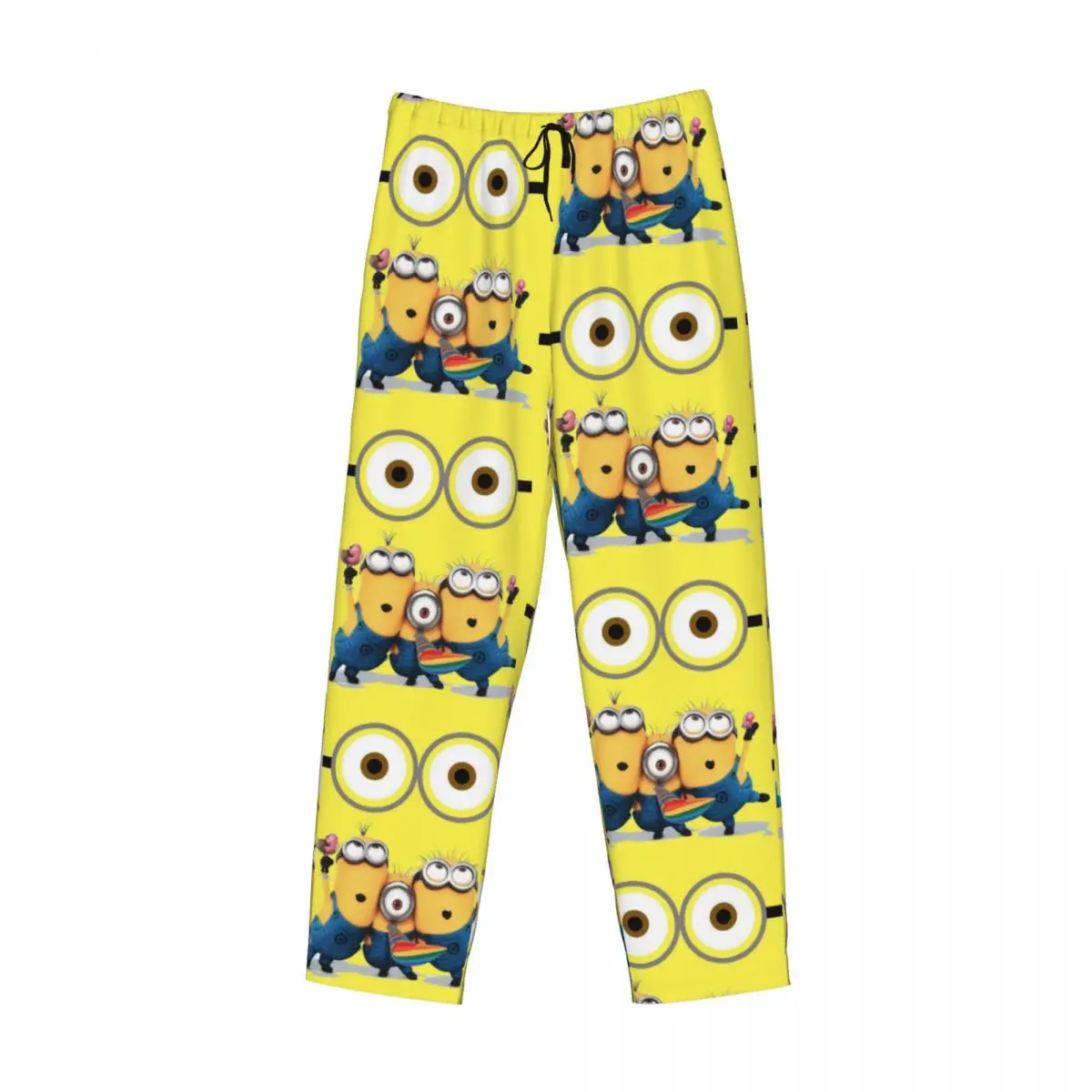 Pantalones de pijama M-Minions personalizados para hombre, ropa de dormir bonita de dibujos animados, pantalones para dormir elásticos con bolsillos