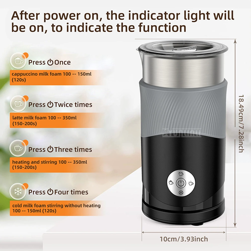 350 مللي Batedor De Leite Espuma رغوة الحليب الأوتوماتيكية متعددة الوظائف الباردة/الساخنة تأثير مزدوج رغوة الحليب الكهربائية خلاط منفصل