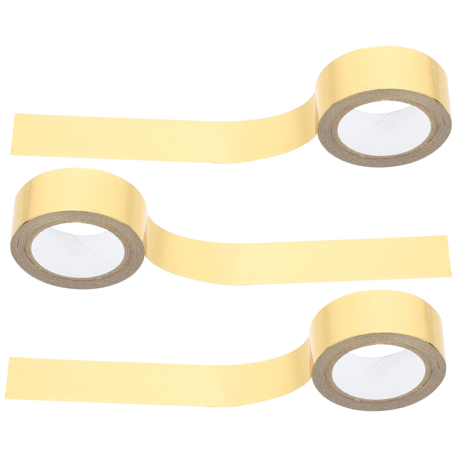 

3 Rolls Single Color Gold Foil Washi Tape Stickers for Scrapbook Journaling Decoration Crafts Adhesive Tape Thin