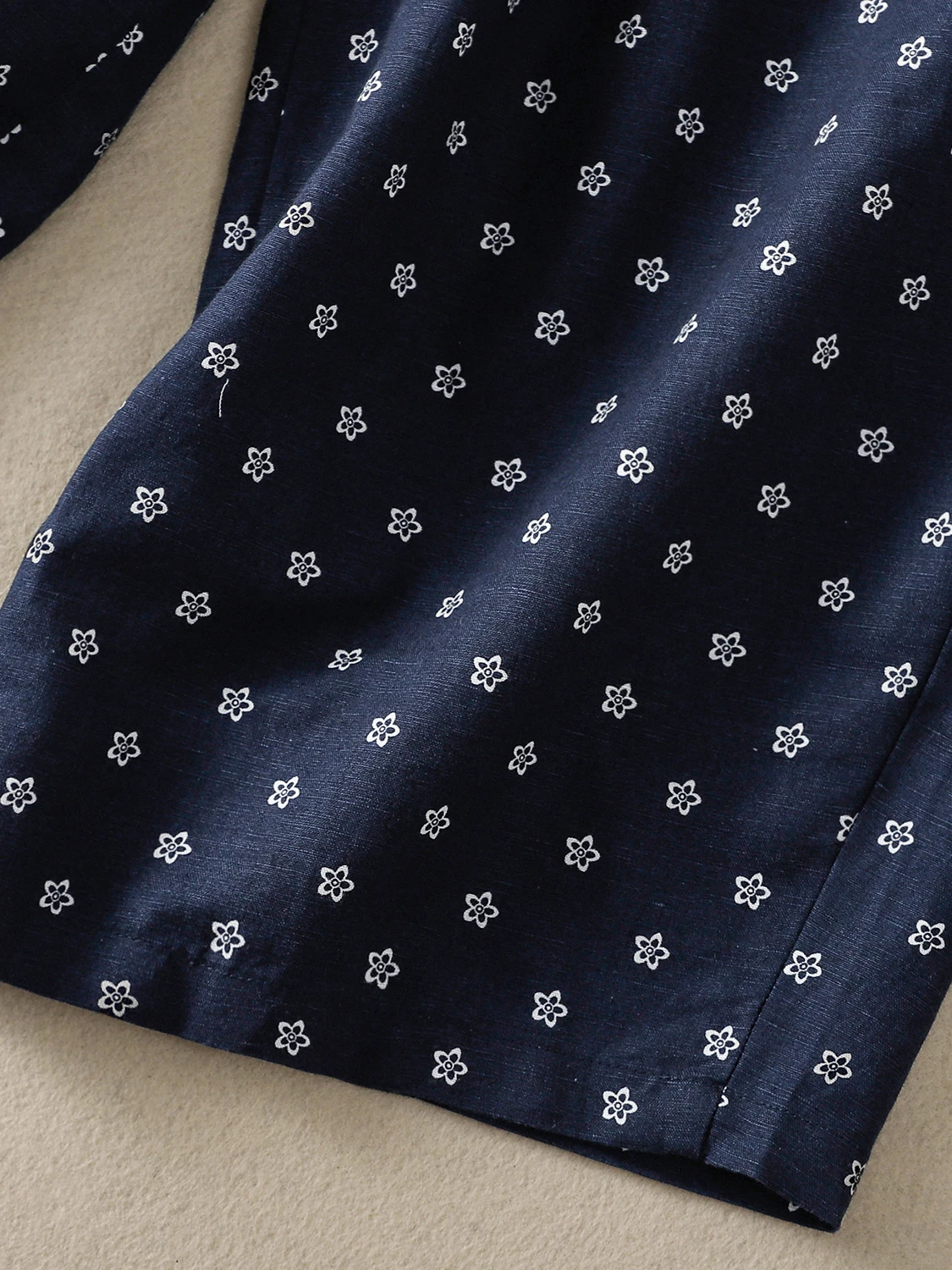 Retro Floral Print Cotton Linen Wide Leg Pants Loose Elastic Waist Casual Slimming Summer Nine Points Women's plus Size Trousers