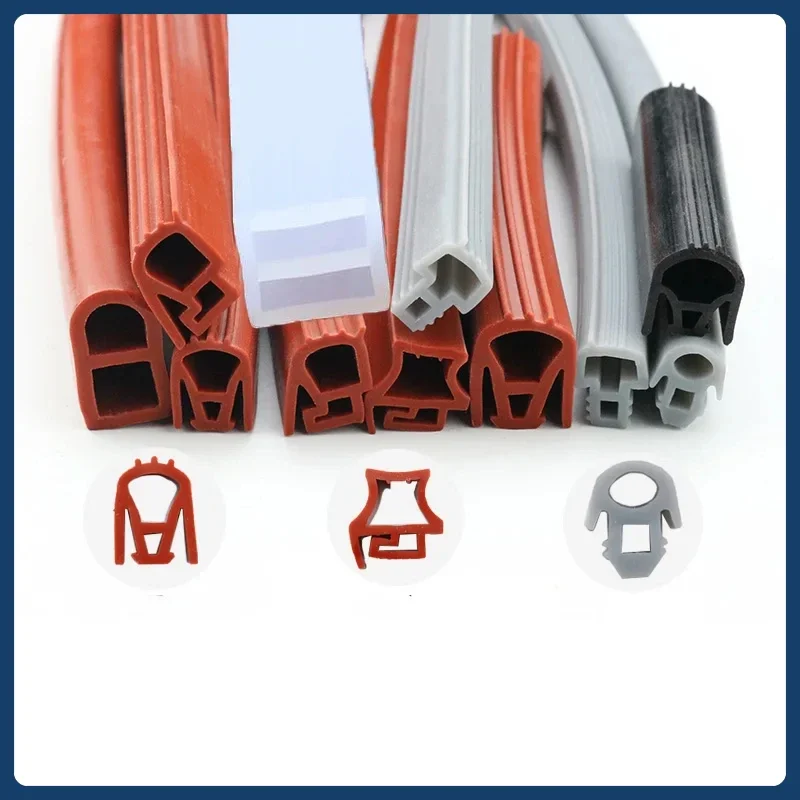 

1 M High Temperature Oven Door Window Red Silicone Rubber Sealing Strip Weatherstrip Steamed Rice Machine Oven Parts