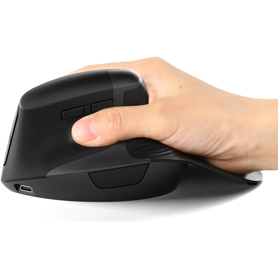 Seenda Ergonomic Mouse Rechargeable 2.4G USB & Type C Vertical Wireless Mouse with Instant Desktop Return Key,Quiet Click,