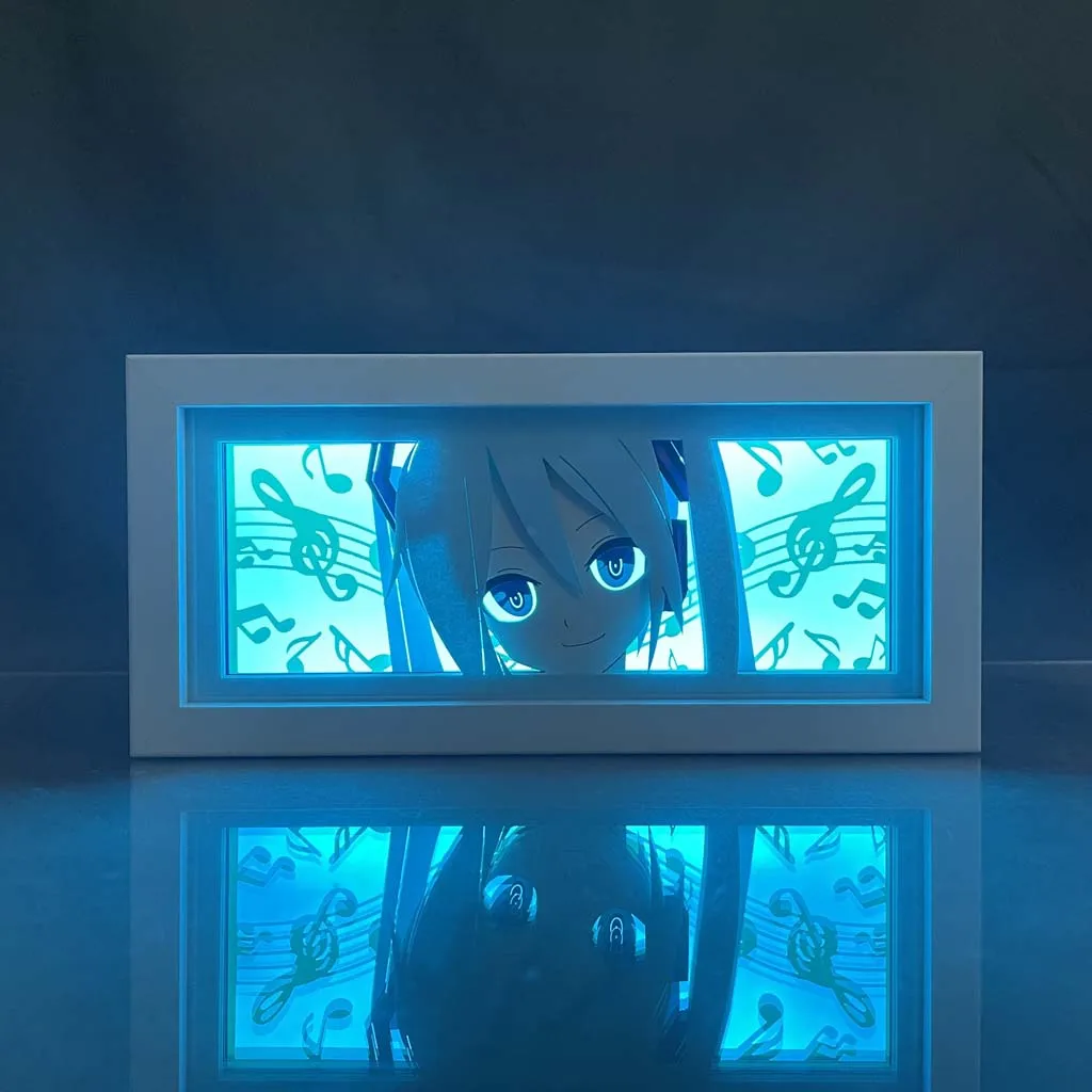 Paper Cut Shadow Manga Lightbox Wood Frame Nightlight For Child Bedroom Decor 3d Desk Lamp Anime Light Box Led Night Light