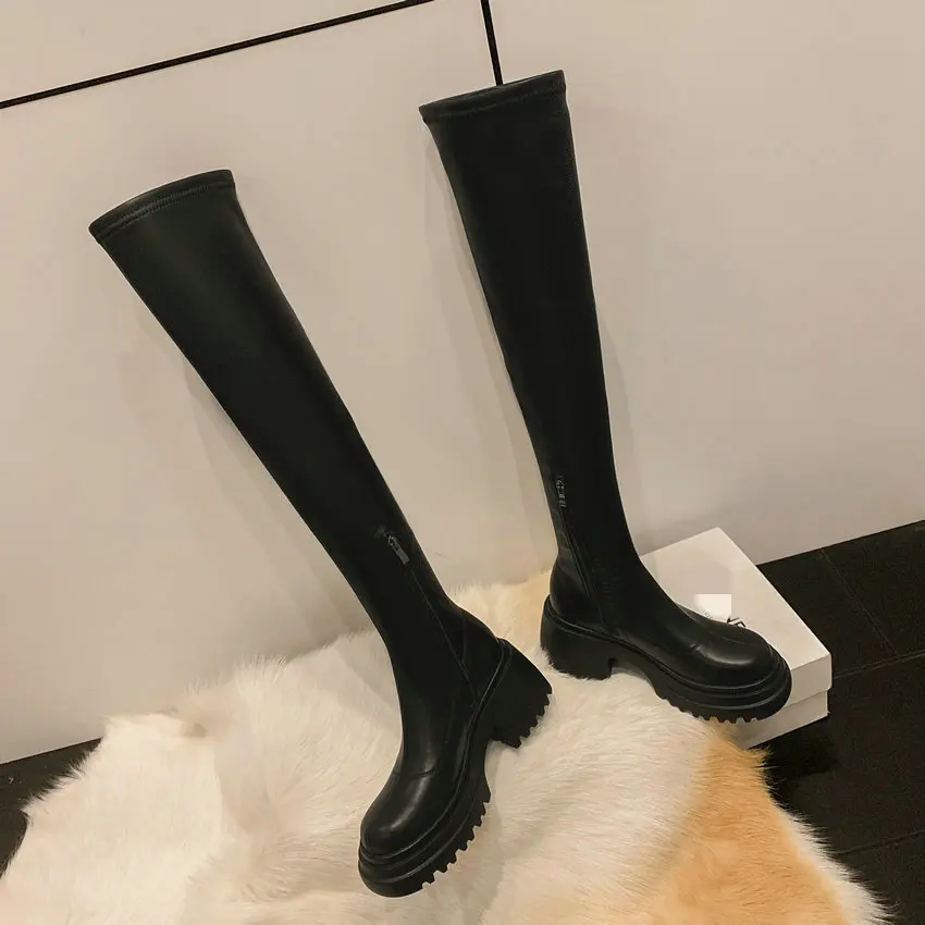 Call TAA-Cuissardes hautes pour femmes, chaussures de soirée à talons hauts optiques, bottes longues à fermeture éclair mince, automne, hiver, taille 34-39, 2024