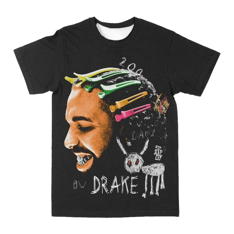 

Drake Men's T-shirt New Product Top 3D Printing Vintage Hip-hop Street Women's Oversized T-shirt QuickDry T-shirt Y2k Ghetto Top