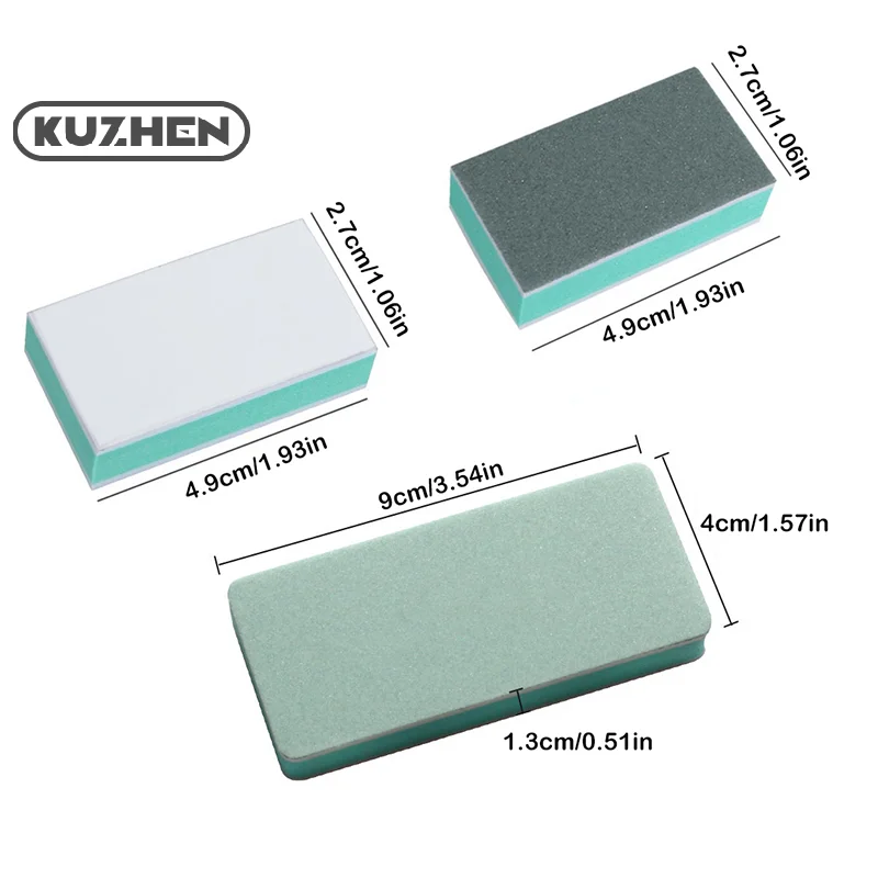 Double Sides Nail Buffer File 1000 Grit Half Round Polishing Block Jewellery Cultural Relics Polishing Manicure Art Tools