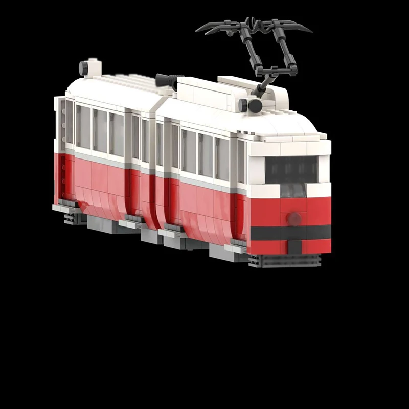 Stadsautomodel MOC Bouwstenen Stad Vervoer Tram Modulaire Technologie Geschenken Vakantie Monteer Kinderspeelgoed Pak