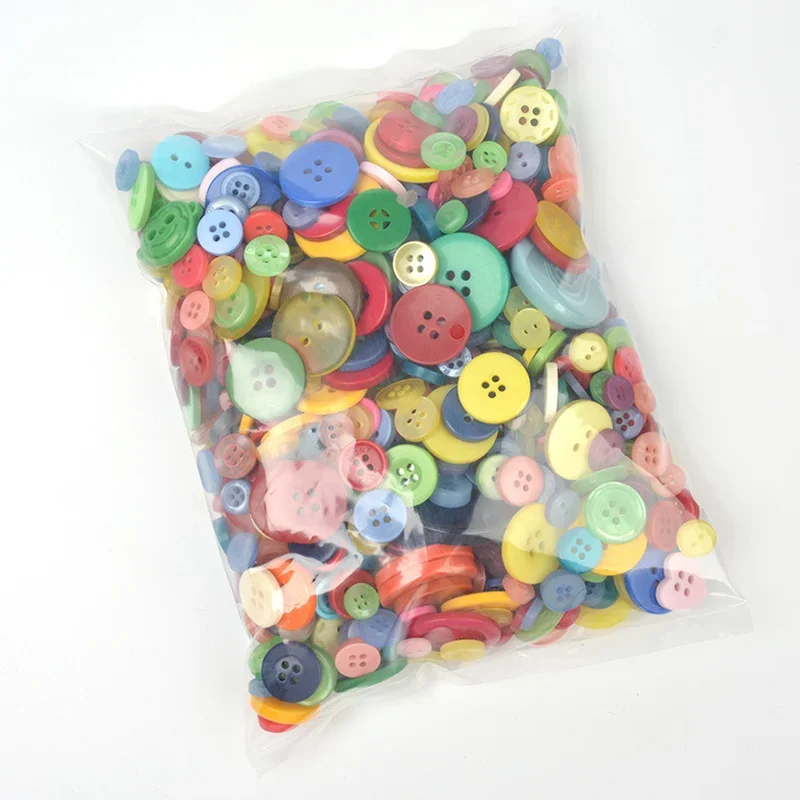 Mixed Color Resin Buttons Crafts Clothing Decoration Shell Diamond Mushroom Wood Beads DIY Material  Scrapbooking Charms