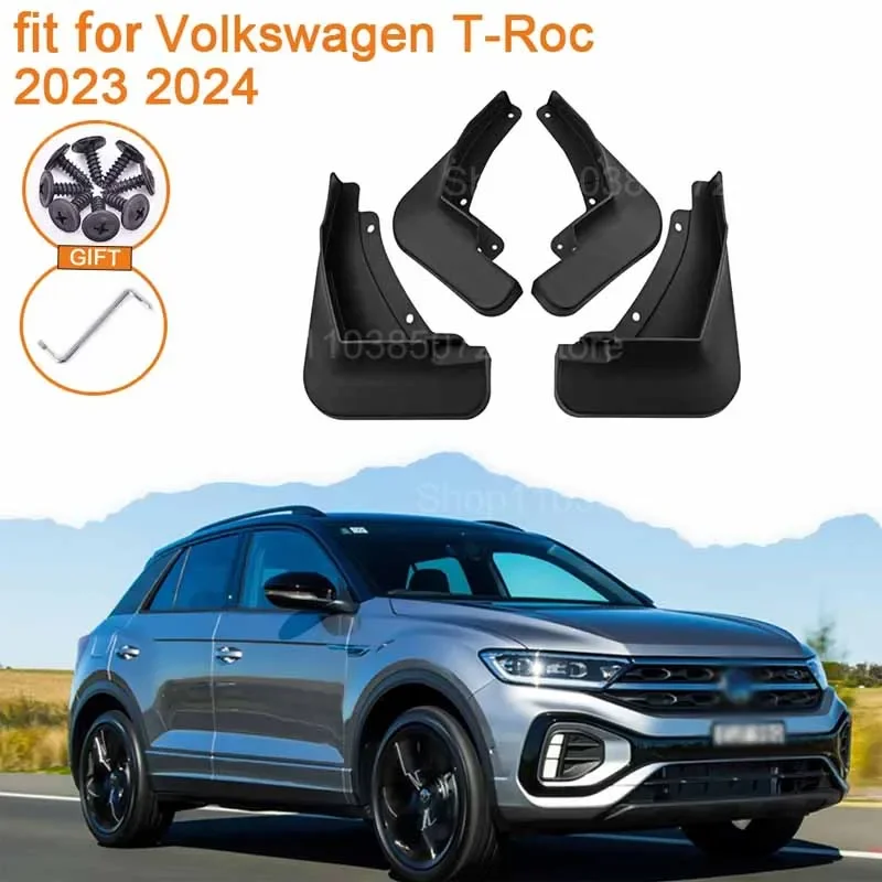 

Mudflaps For Volkswagen T-Roc TRoc VW T Roc 2023 2024 Accessorie Mud Flaps Splash MudGuards Fender Guards Rear Wheel Car Styling