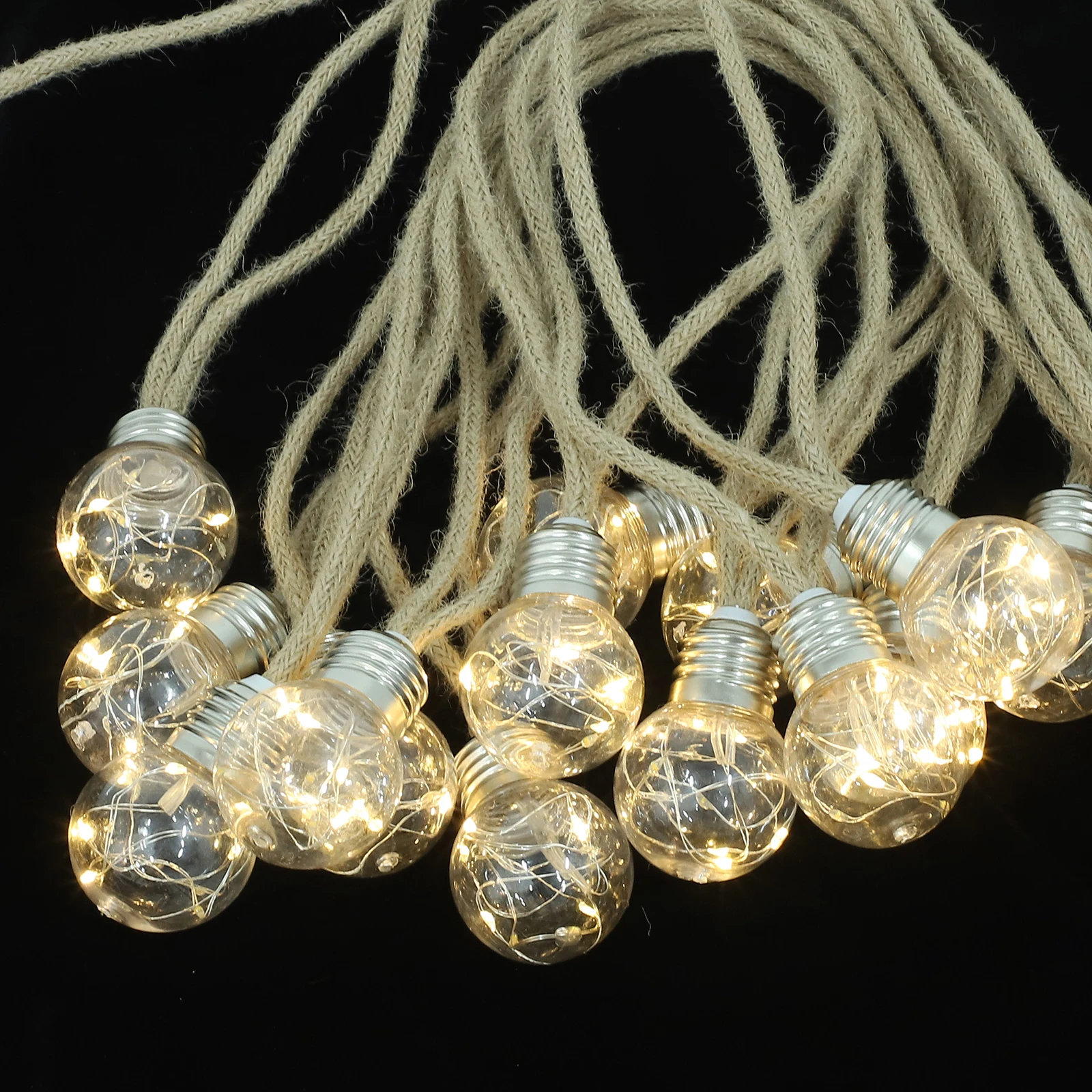 

Solar String Lights 16LEDs 10.5m Hemp Rope Xmas Bedroom Waterproof Festival LED Outdoor Lighting