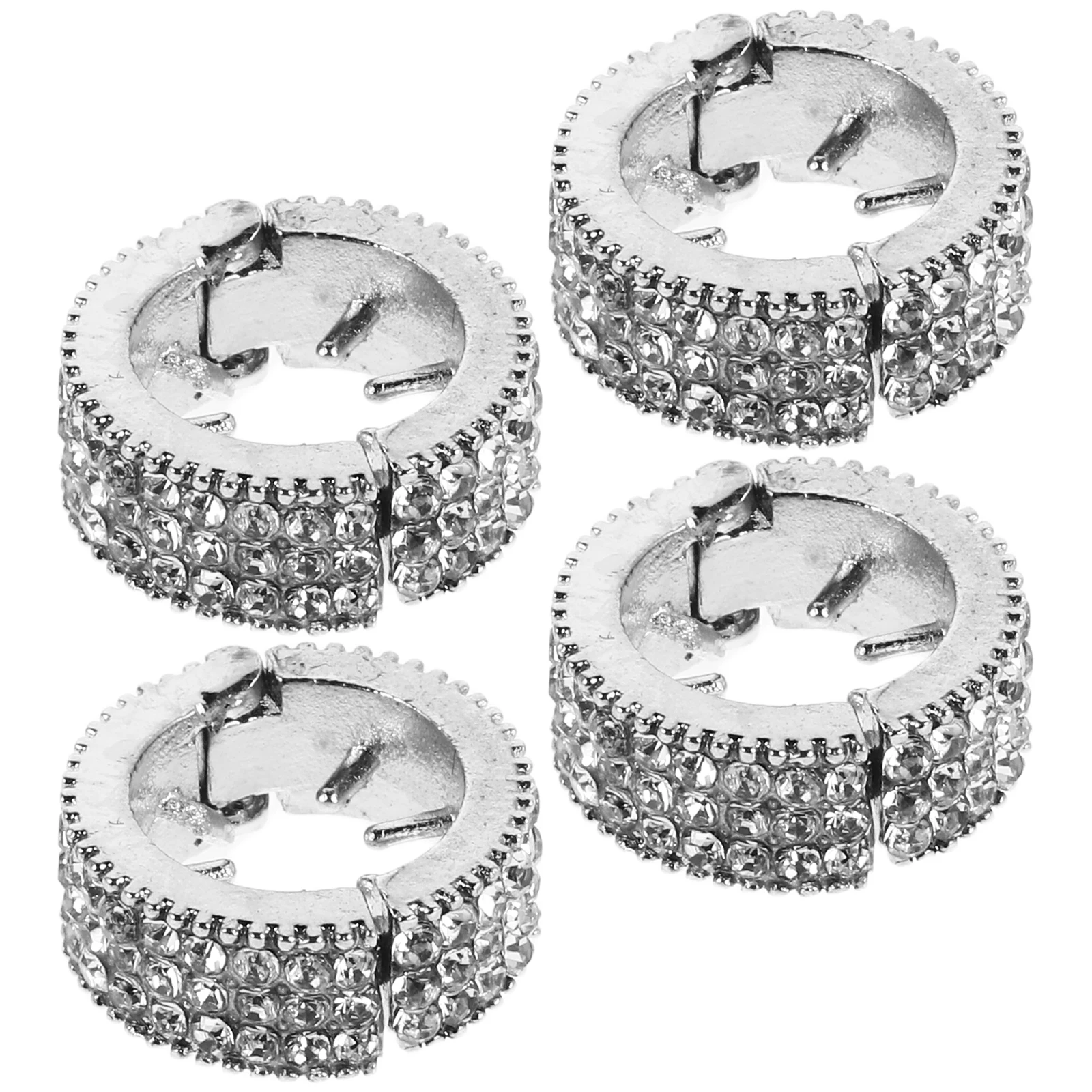 

Hairpins Barrettes Rhinestone Clips Decorative Silver Bobby Cuffs Metal Hair Accessories Sparkly Round Design Durable Material