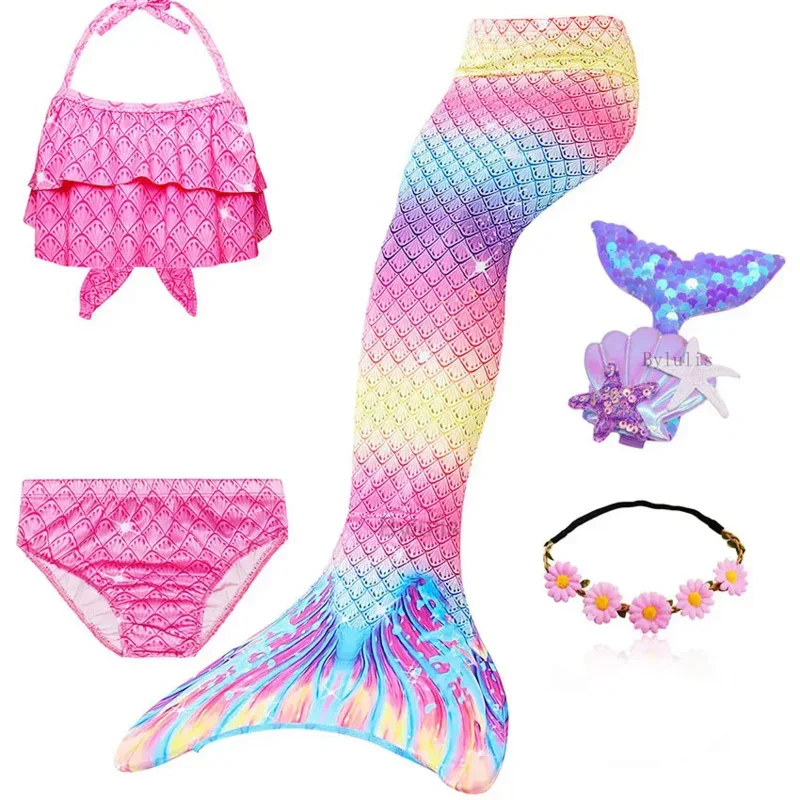 Meerjungfrauenschwanz für Mädchen, Kinder-Badeanzug, Kinder, die kleine Meerjungfrau, Kostüm, Cosplay, Strand, Pool, Kleidung, Badeanzug zum Schwimmen, M17