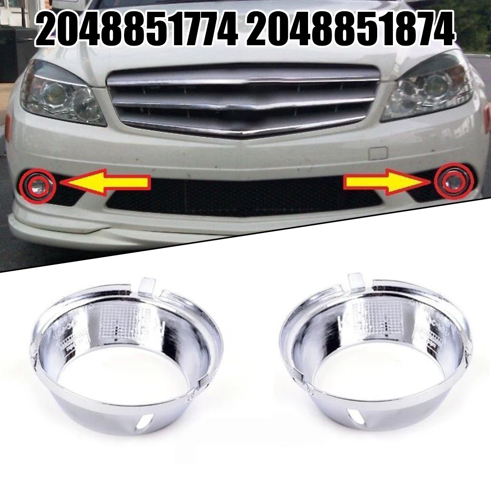 1 Pair Car Front Fog Lamp Bezel Trims Plastic Fit For Mercedes W204 C63 For AMG 2008 2009 2010 2011 2048851774 2048851874 view 4