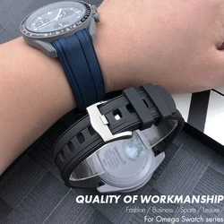 20mm 21mm 19mm Fluorous Rubber Silicone Watchband for Omega Moon Watch New Seamaster DIVER 300 Speedmaster Watch Strap Bracelet