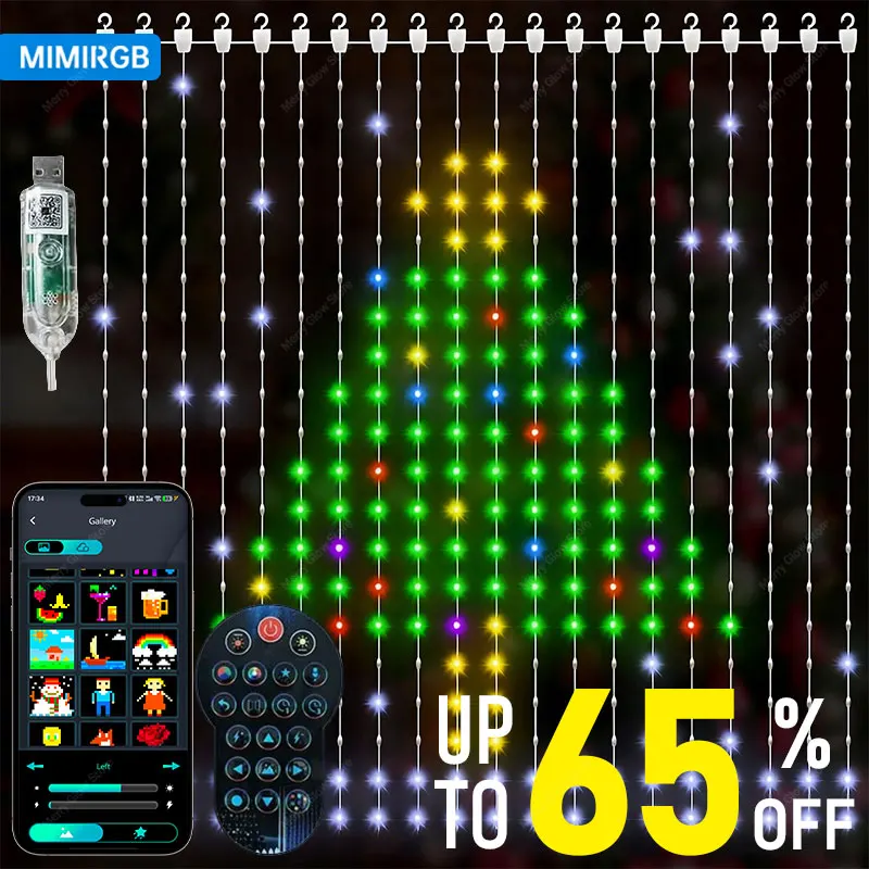 

Smart Curtain Lights String Outdoor Waterproof Garden Decoration For Garden Window Bedroom Wedding Party Christmas Lighting