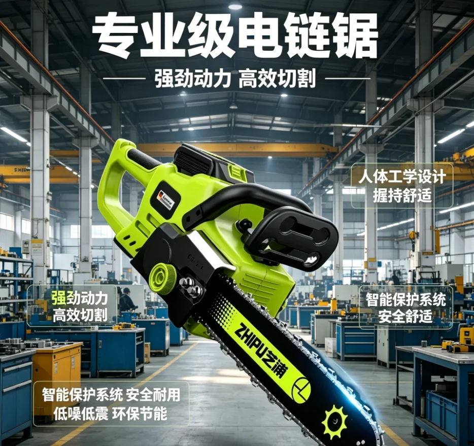 Rechargeable Chainsaw with High Battery Capacity for Cutting Trees – Perfect for Home Use LYH