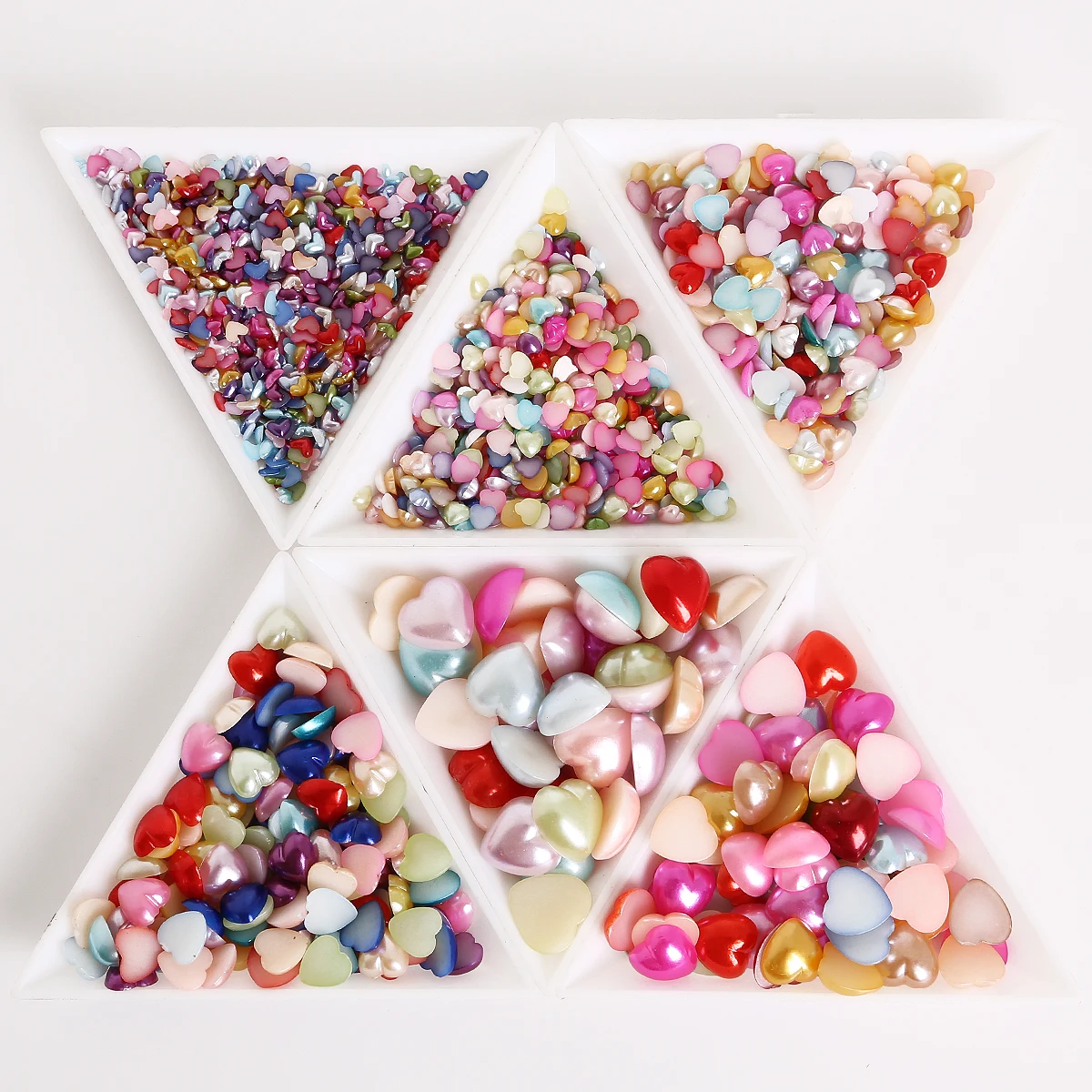 

50-300pcs Mixed Color Heart Flat Back Beads ABS Imitation Pearl Loose Beads For Garment Decoration Supplies DIY Sewing Materials
