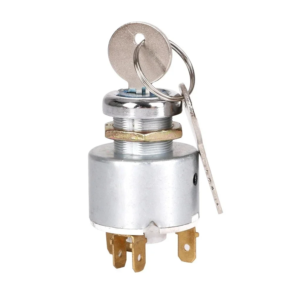 12 V Universal-Zündschloss-Schalterzylinder, 2 Schlüssel – elektrisches Türschloss für Boot, Auto, Zündung, für Motorrad, Kart