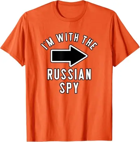 Halloween-Kostümshirts für Paare „Ich bin beim russischen Spion“ T-Shirt Y2K Persönlichkeitsdruck mit sarkastischem Spruch Neuheit – Detail 14