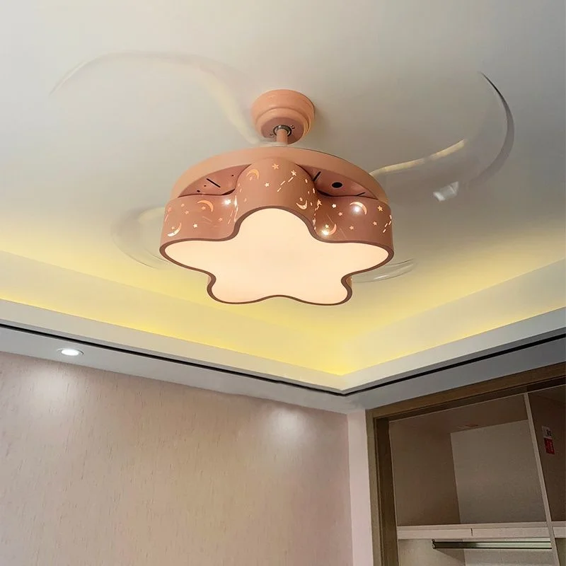 Nordic living room star internet celebrity bedroom variable frequency fan pendant light